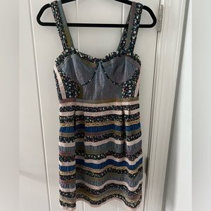 Free people denim patchwork floral dress